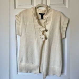 Vintage Willi Smith cream Open Front Cardigan. Size M